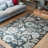 Sanderson sanderson indra charcoal 145804 Grey Living Room Wool Rug.