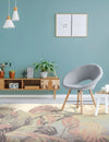 Agnella isfahan elish rose Multicoloured Living Room Floral Rug.