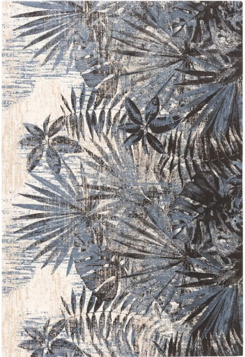Agnella isfahan sense blue Blue Living Room Floral Rug.