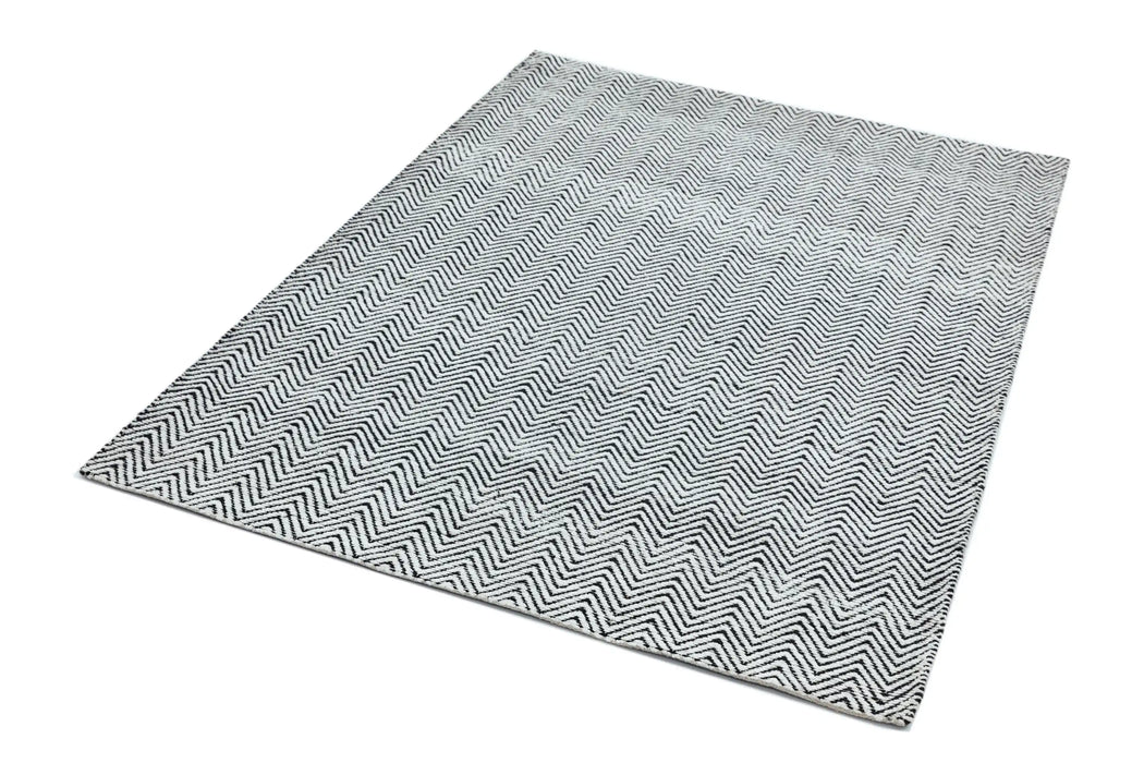 Asiatic ives modern rug black and white Black, Ivory Living Room Striped Rug.