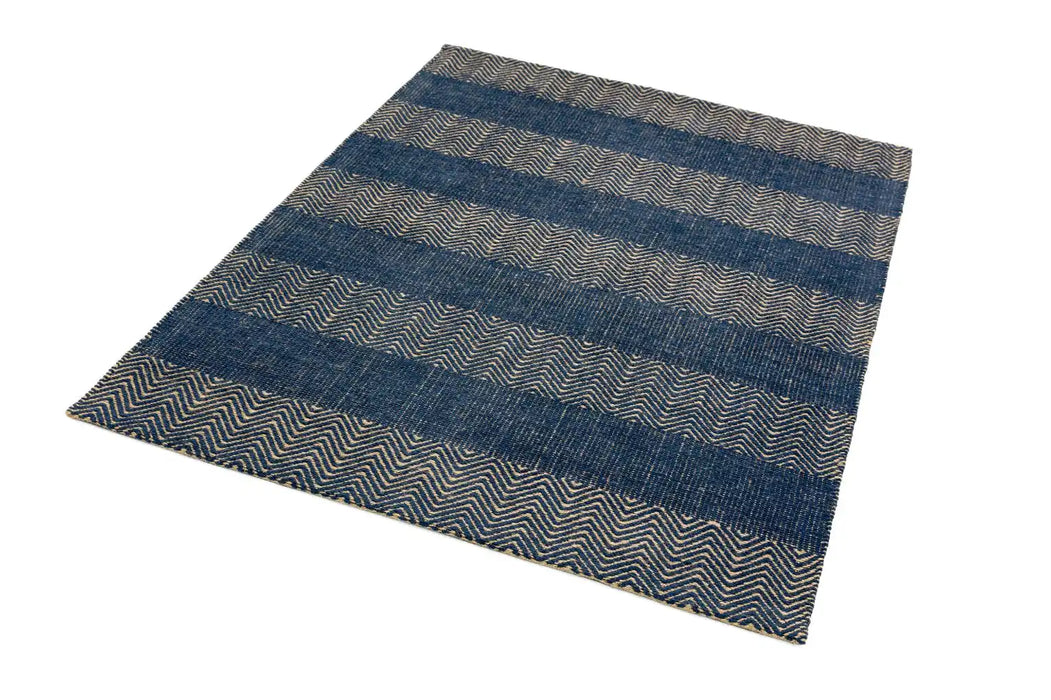 Asiatic ives modern rug blue Blue Living Room Striped Rug.