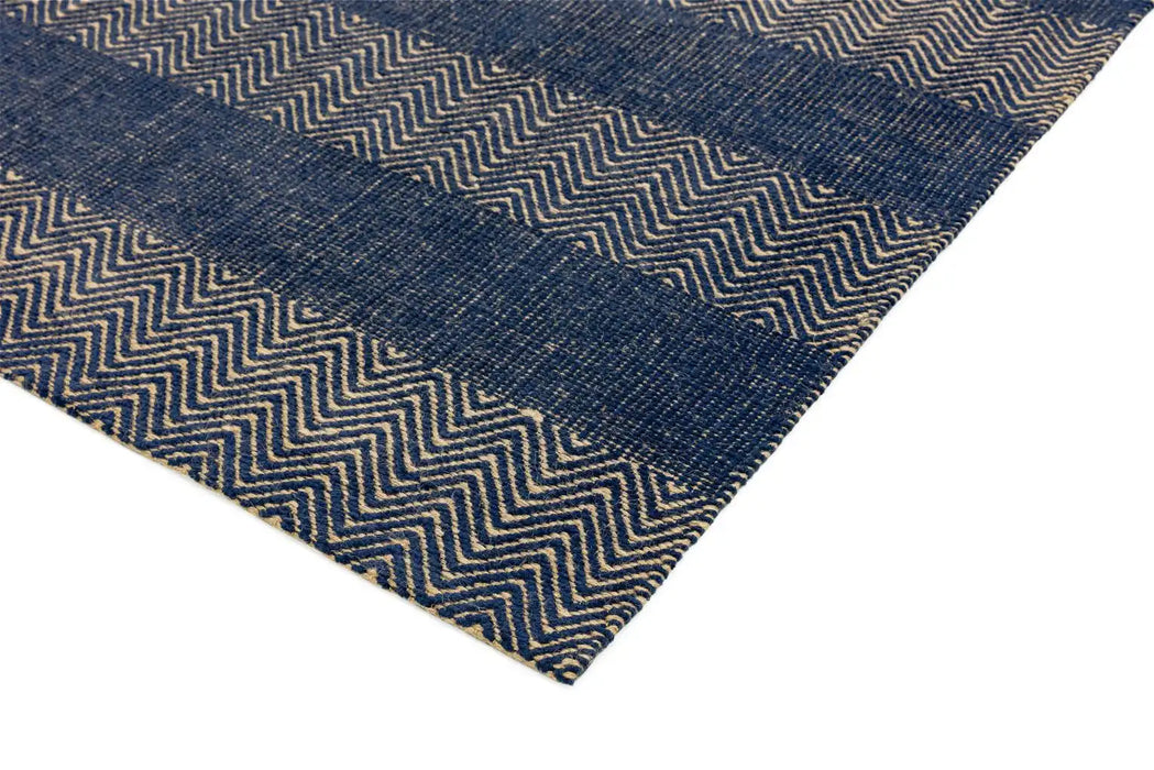 Asiatic ives modern rug blue Blue Living Room Striped Rug.