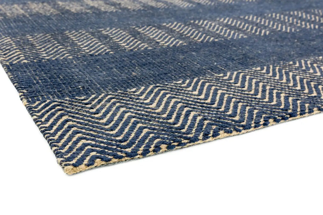 Asiatic ives modern rug blue Blue Living Room Striped Rug.
