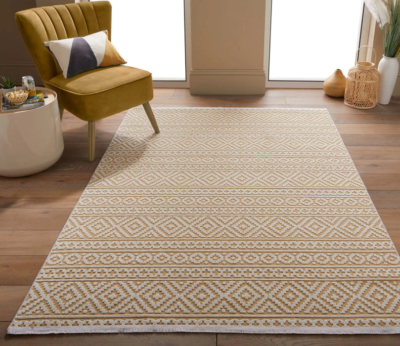 Concept Looms jazz rama jaz06 amber Yellow Outdoor  Geometric Rug.