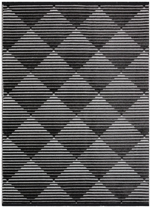 Concept Looms jazz rama jaz10 silver grey Grey, Black Outdoor  Geometric Rug.