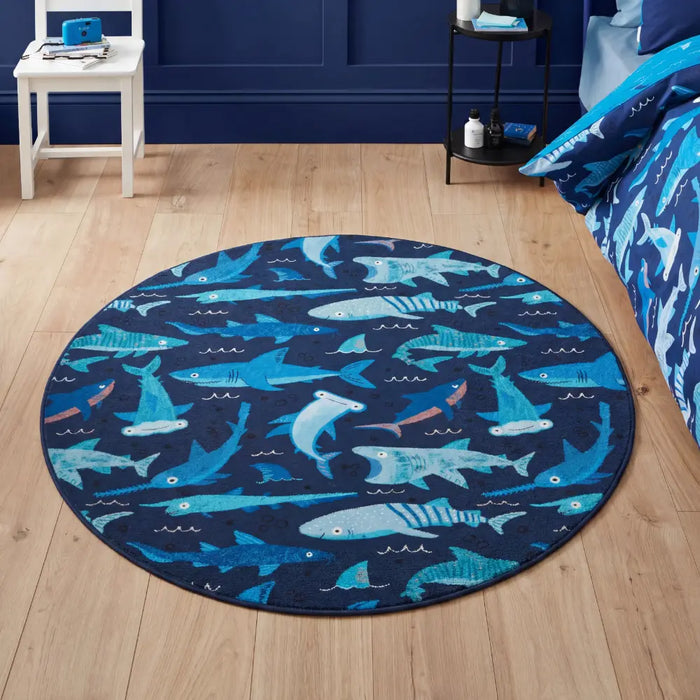Catherine Lansfield Jawsome Sharks Blue - Washable