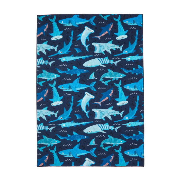 Catherine Lansfield Jawsome Sharks Blue - Washable