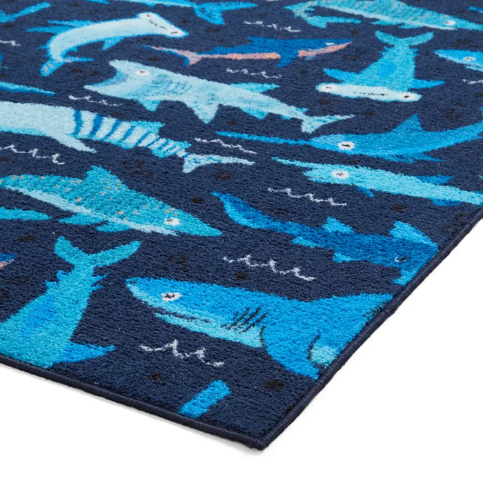 Catherine Lansfield Jawsome Sharks Blue - Washable