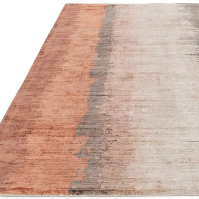 Asiatic juno ginger Orange Living Room Striped Rug.