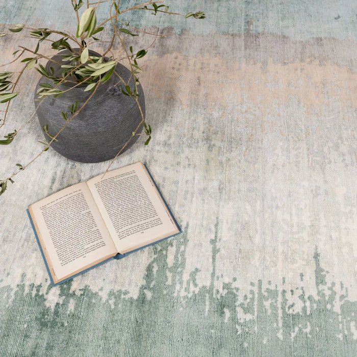 Asiatic juno verdant Green, Multicoloured Living Room Striped Rug.