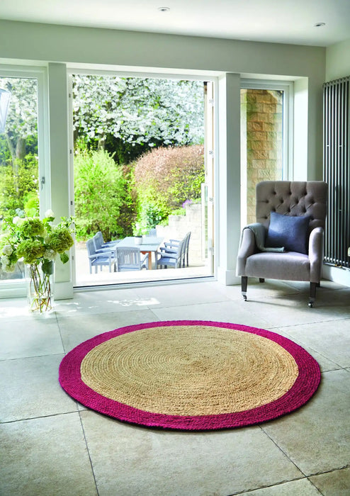Origins origins jute raspberry Purple Outdoor  Flat Weave Rug.