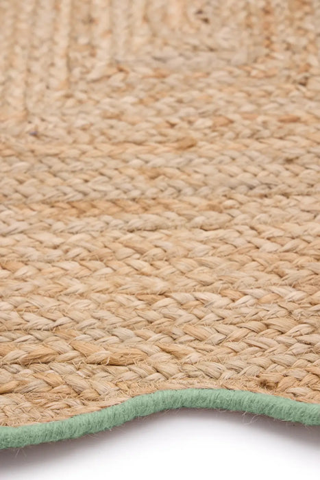 Jute Scalloped Edge Green