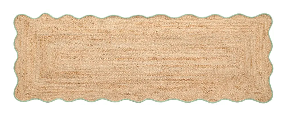 Jute Scalloped Edge Green