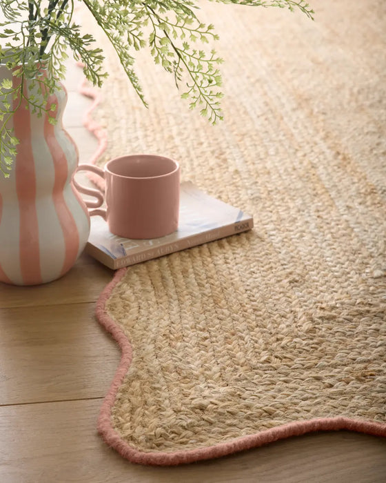 Jute Scalloped Edge Peach