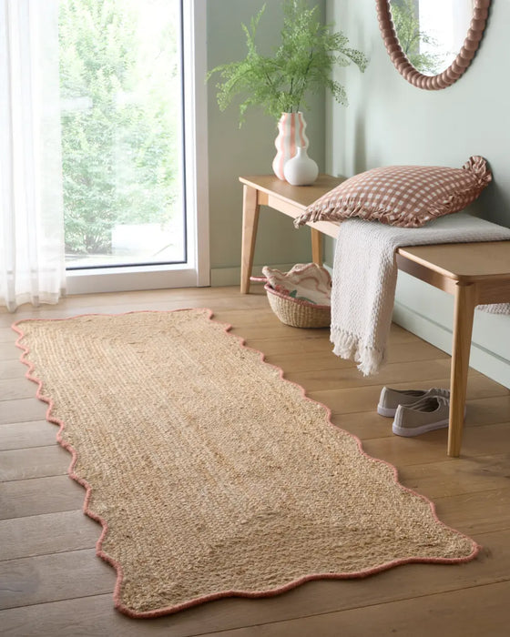 Jute Scalloped Edge Peach