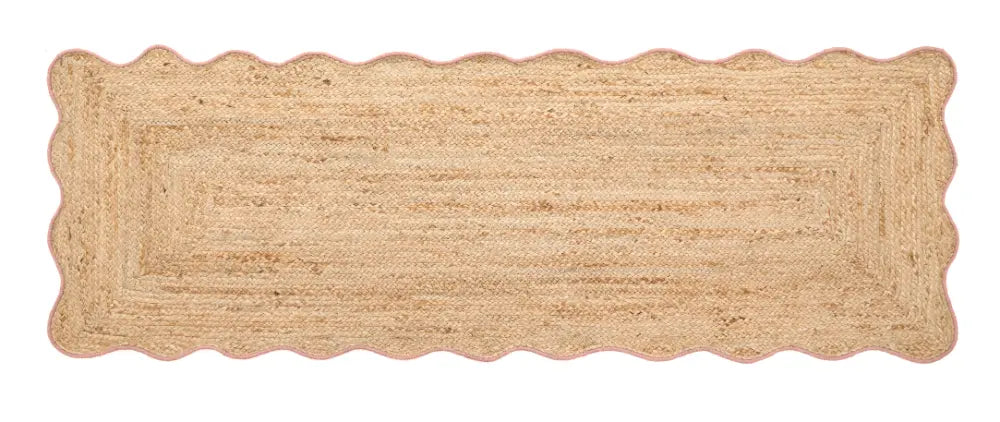 Jute Scalloped Edge Peach