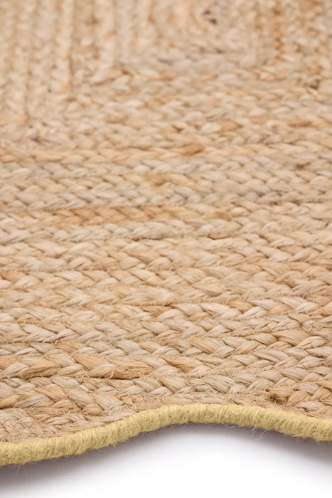 Jute Scalloped Edge Yellow