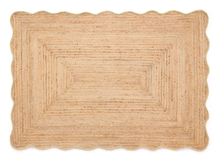 Jute Scalloped Edge Yellow