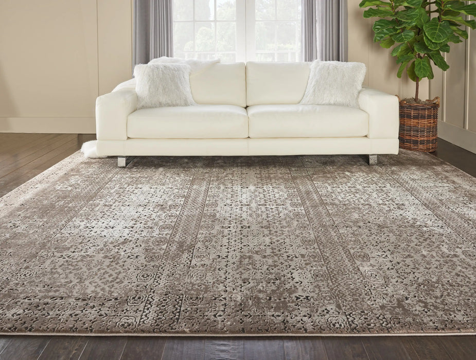 Nourison karma nourison krm01 ash Grey Living Room  Rug.