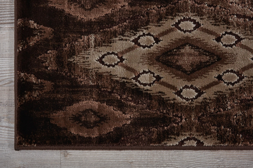 Nourison karma nourison krm02 chocolate Brown Living Room  Rug.
