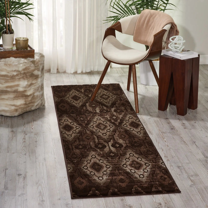 Nourison karma nourison krm02 chocolate Brown Living Room  Rug.