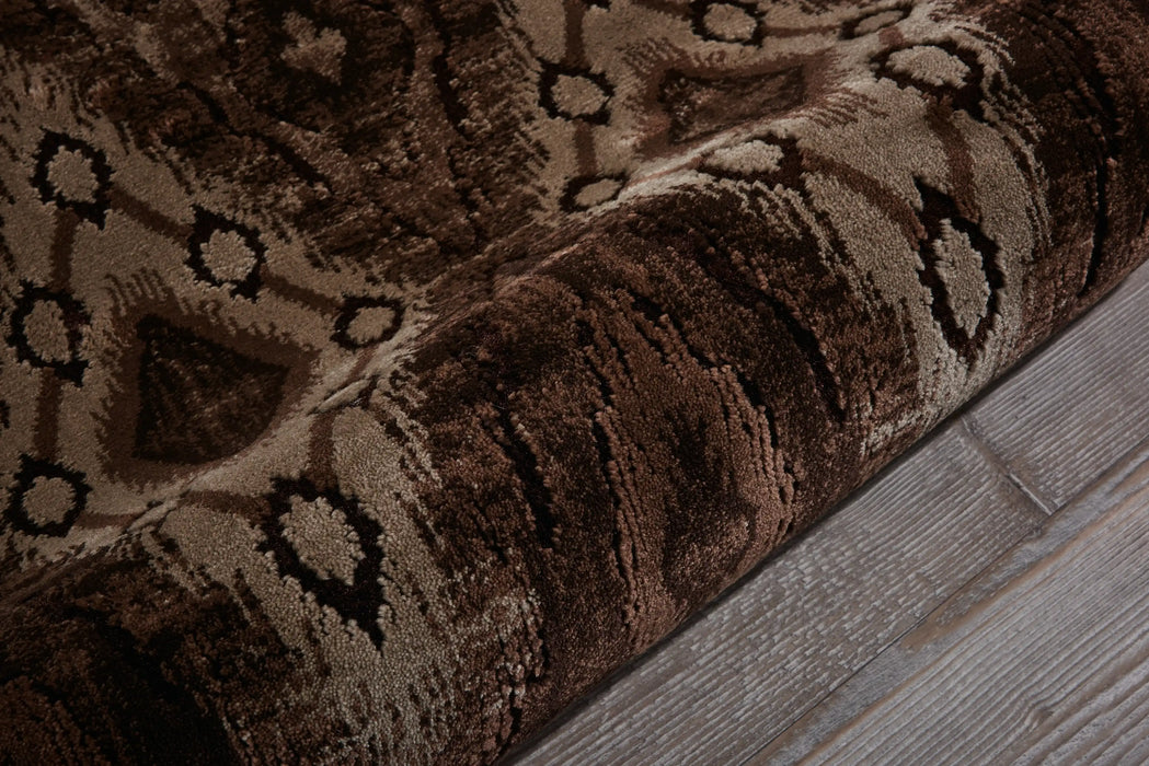 Nourison karma nourison krm02 chocolate Brown Living Room  Rug.