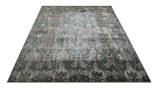Nourison karma nourison krm04 blue Blue Living Room  Rug.
