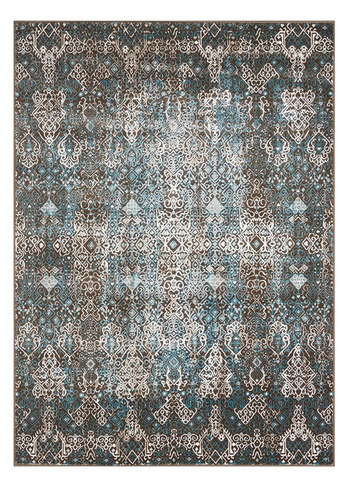 Nourison karma nourison krm04 blue Blue Living Room  Rug.