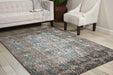 Nourison karma nourison krm04 blue Blue Living Room  Rug.