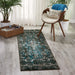 Nourison karma nourison krm04 blue Blue Living Room  Rug.