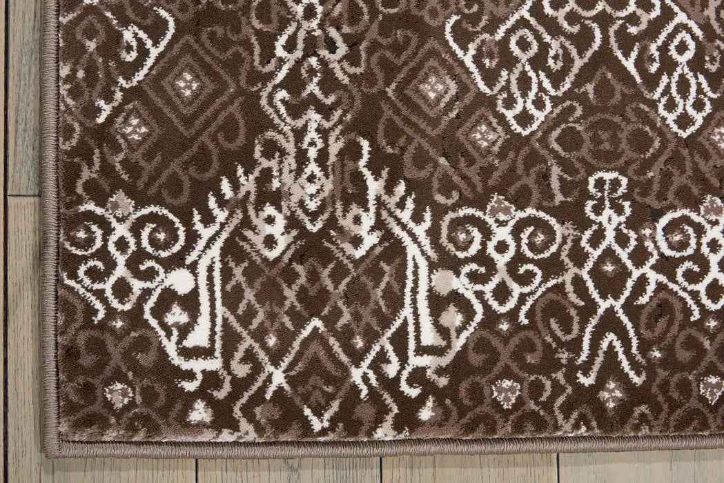 Nourison karma nourison krm04 mocha Brown Living Room  Rug.