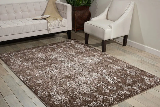 Nourison karma nourison krm04 mocha Brown Living Room  Rug.