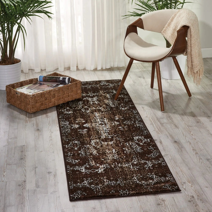 Nourison karma nourison krm04 mocha Brown Living Room  Rug.