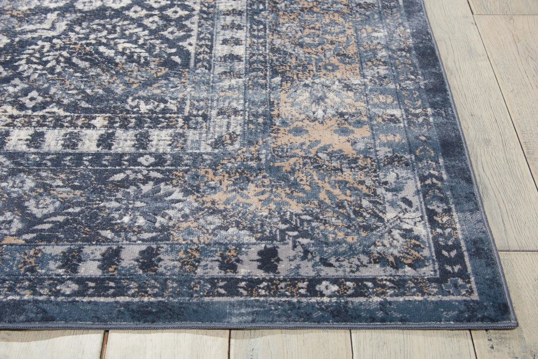 Nourison malta mai01 navy Blue, Navy Living Room  Rug.