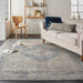 Nourison malta mai11 ivory blue Blue, Ivory Living Room  Rug.