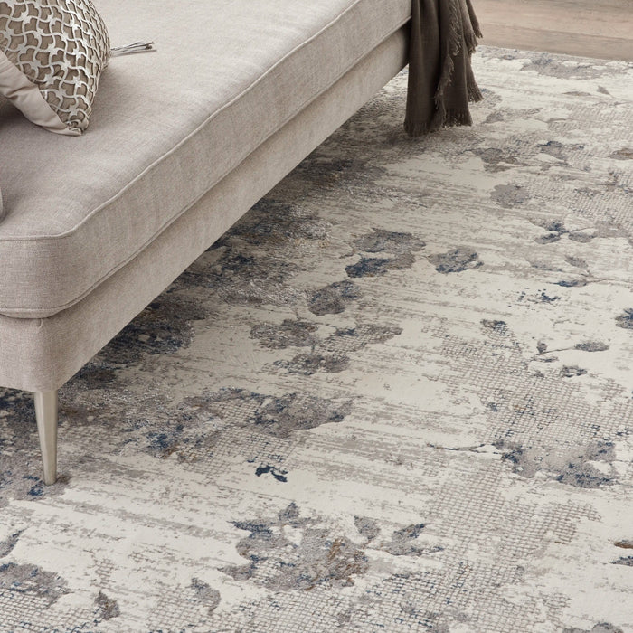 Nourison royal terrace ki40 ivory grey Grey, Ivory Living Room  Rug.