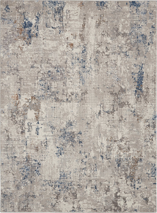 Nourison royal terrace ki42 white blue Blue, Ivory Living Room  Rug.