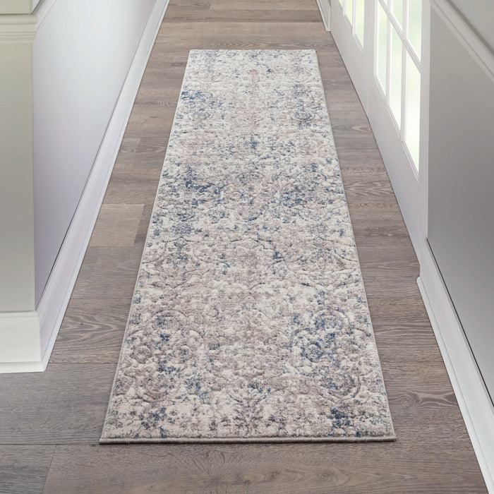 Nourison royal terrace ki43 beige blue Blue, Beige Living Room  Rug.