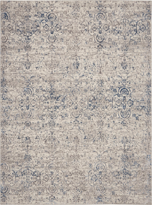 Nourison royal terrace ki43 beige blue Blue, Beige Living Room  Rug.