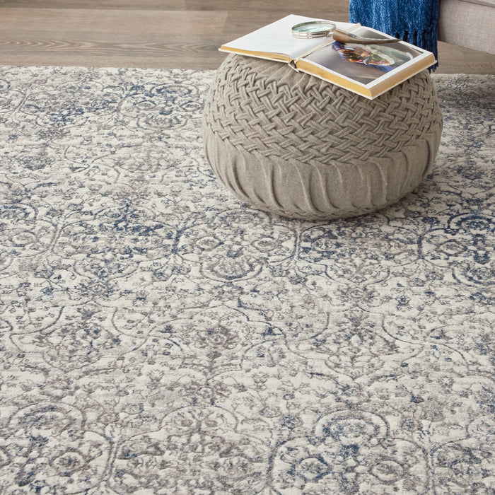 Nourison royal terrace ki43 beige blue Blue, Beige Living Room  Rug.