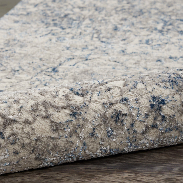 Nourison royal terrace ki43 beige blue Blue, Beige Living Room  Rug.