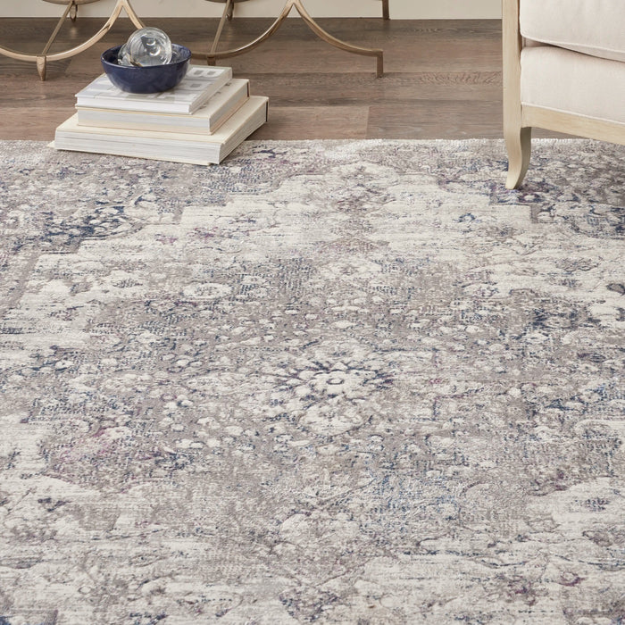 Nourison royal terrace ki44 beige blue Blue, Beige Living Room  Rug.