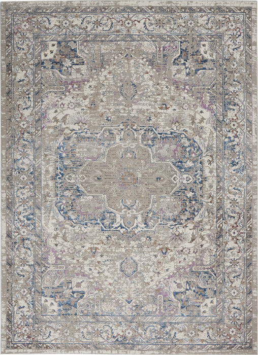 Nourison royal terrace ki46 ivory multi Ivory, Multicoloured Living Room  Rug.