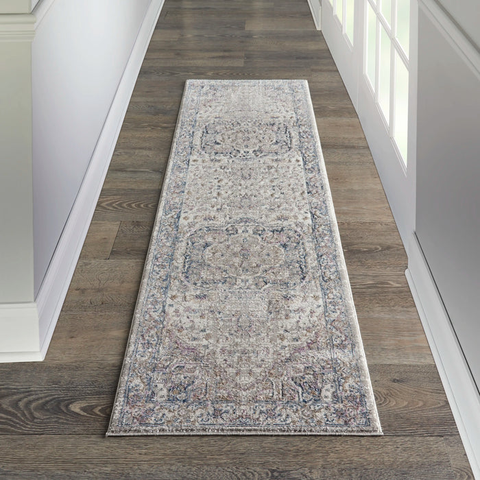 Nourison royal terrace ki46 ivory multi Ivory, Multicoloured Living Room  Rug.