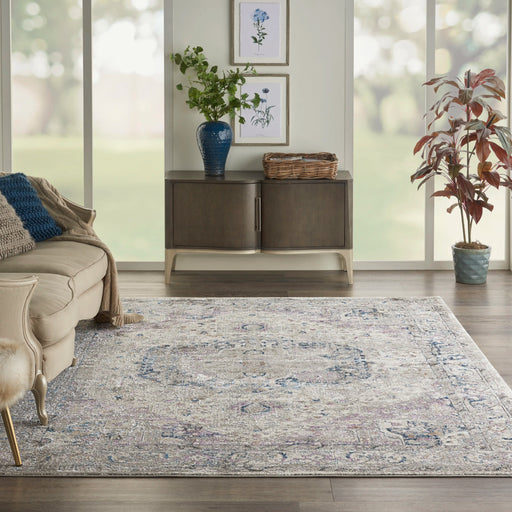 Nourison royal terrace ki46 ivory multi Ivory, Multicoloured Living Room  Rug.