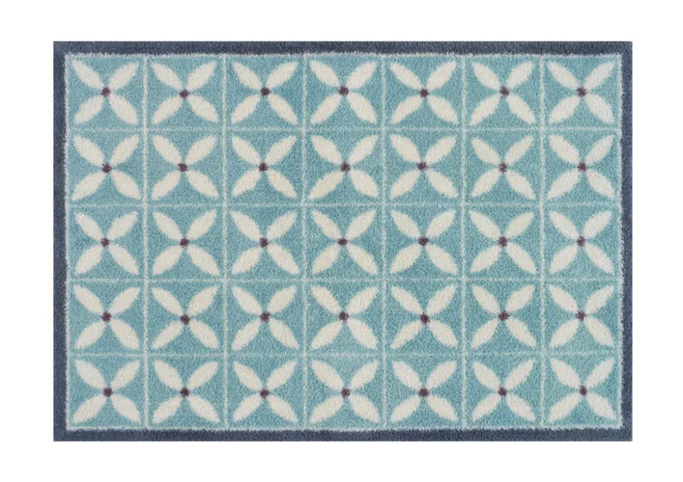 Turtle Mat Dee Hardwicke Flower Fields Blue Washable