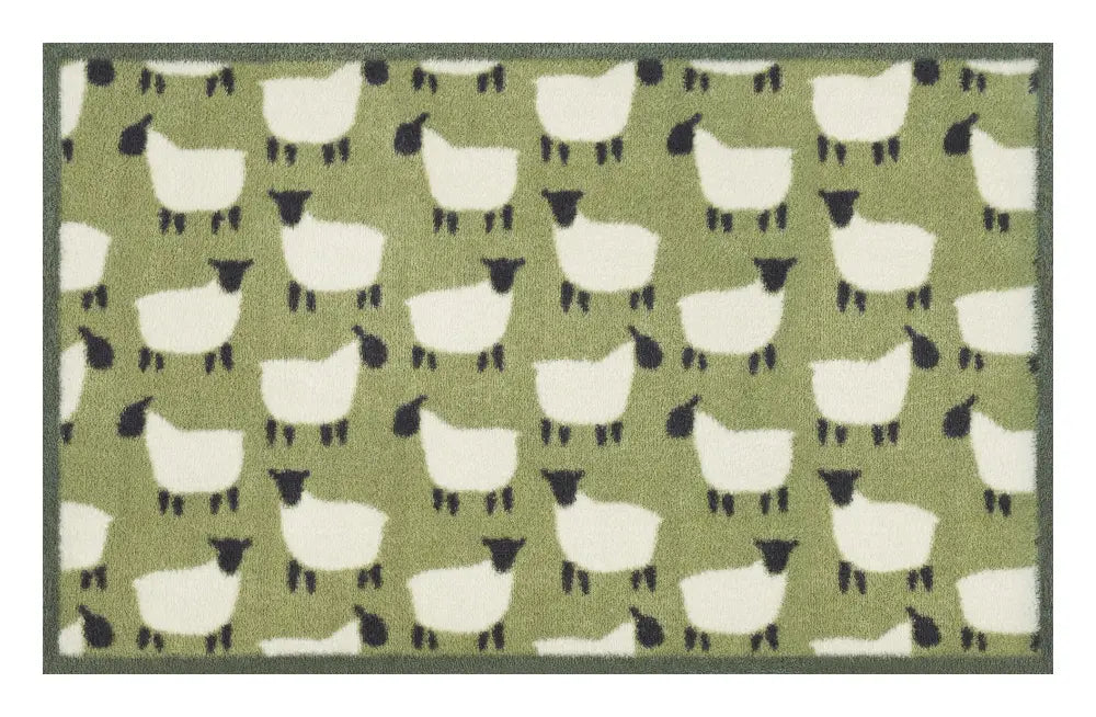 Turtle Mat Design Flock Green Washable