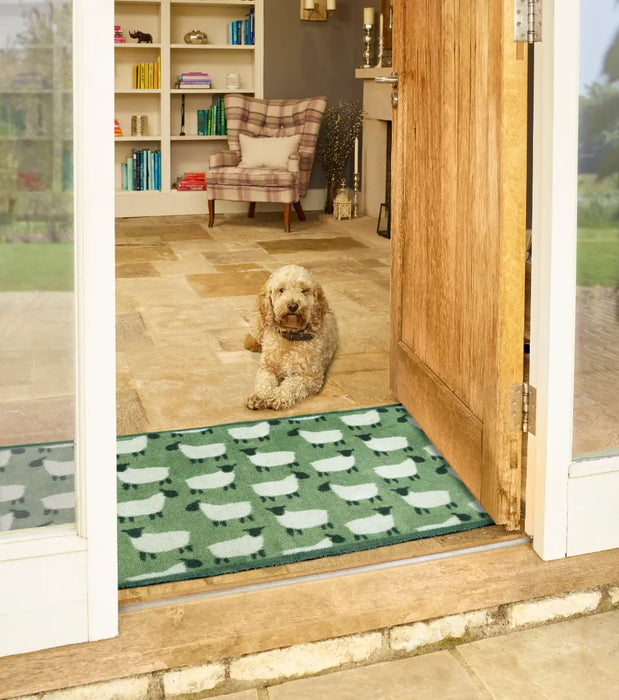 Turtle Mat Design Flock Green Washable