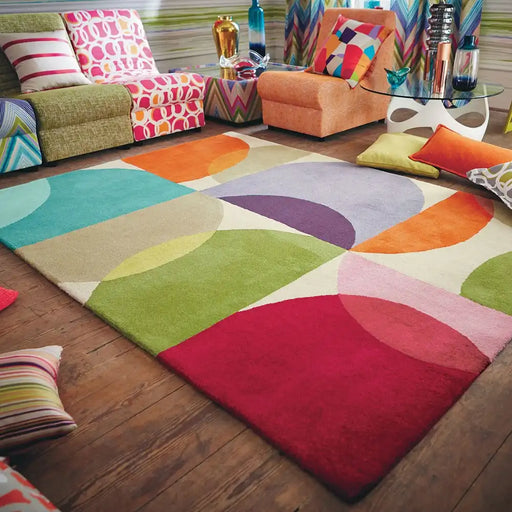Scion scion hand tufted kaleido pop 26000 Multicoloured Living Room Wool Rug.
