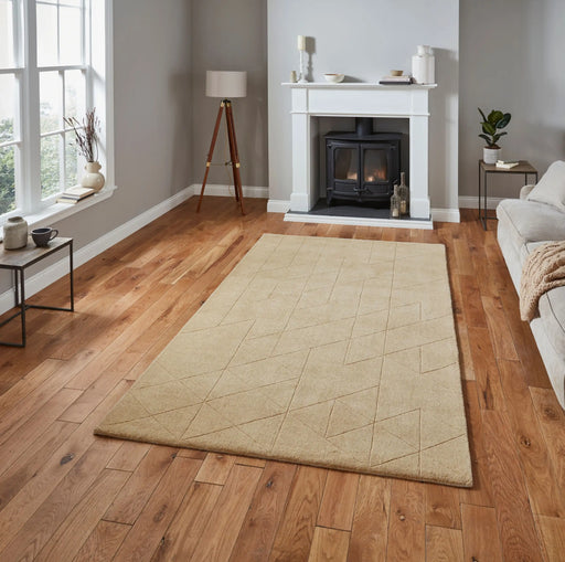 Think Rugs kasbah kb2025 beige Beige Living Room Wool Rug.